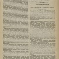 0045 - Page 35 - Hôpital de la Pitié. M. Verneuil. Traitement des kystes hydatiques du foie / Société de biologie. Séance du 10 janvier 1885. Communications. Régénération des nerfs. M. Gréhant, une note de M. Philippoteaux / Rapport entre la puissance d'un muscle et l'excitabilité motrice du nerf. M. Quinquaud / Polyurie du cheval. M. Albert Robin, en son nom et au nom de M. Benjamin