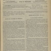 0107 - Page 97 - Sommaire / Séance de l'Académie de médecine / Hôpital de la Pitié. M. Verneuil. Un cas de tétanos traumatique