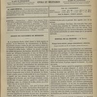 0147 - Page 137 - Sommaire / Séance de l'Académie de médecine / Hôpital de la Charité. M. Desprès. Polype intra-utérin ; polype intermittent ; ablation. (Leçon recueillie par M. de Tornéry...)