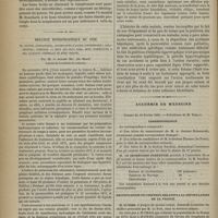 0150 - Page 140 - Hôpital des Enfants-Malades. M. Joffroy. Des affections infectieuses et parasitaires / Hépatite hypertrophique du foie de nature syphilitique, accompagnée d'ascite considérable ; paracentèse ; guérison. - Neuf ans plus tard, mort consécutive à des accidents cérébraux de même origine. Par M. le Docteur Bec... / Académie de médecine. Séance du 10 février 1885. Correspondance / Rectification de chiffres relatifs à la dépopulation de la France
