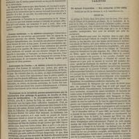 0167 - Page 157 - Société médicale des hôpitaux. Séance du 13 février 1885. Communication. De la non-transmissibilité de la tuberculose par la vaccine. M. Straus / Gomme cérébrale. M. Desnos / Anévrysme de l'aorte. M. Rendu / Traitement de la bronchite pseudo-membraneuse par la combustion d'un mélange de goudron de houille et d'essence de térébenthine. M. Dujardin-Beaumetz, avec M. le Docteur Le Coin / Variétés. Un savant d'autrefois. - Son mémorial (1780-1865) ; publié par ses fils les Docteurs A. et G. Léon-Dufour
