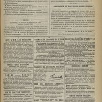 0209 - Page 199 - Congrès international d'hydrologie et de climatologie de Biarritz en 1885. Comité d'organisation siégeant à Paris / Thèses soutenues à la Faculté de médecine de Paris pendant l'année 1885 / Chronique et nouvelles scientifiques. Hôtel-Dieu de Reims
