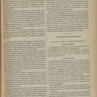 0221 - Page 211 - Hôpital de la Charité. M. Landouzy. I. Ictus apoplectique, hémiplégie complète. - II. Diathèse cancéreuse / Académie de médecine. Séance du 3 mars 1885. Correspondance / Communication. Sur un cas d'inclusion scrotale. M. Cornil / Discussion sur la dépopulation de la France. M. Fournier