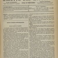 0227 - Page 217 - Sommaire / Revue clinique hebdomadaire. Réveil tardif de la syphilis