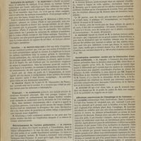 0263 - Page 253 - Société de biologie. Séance du 14 mars 1885. Communications. Salicylate de méthyle. M. Rabuteau / Cocaïne. M. Brown-Séquard / Triplopie. M. Scherning / Rétrécissement de l'artère pulmonaire. M. Franck / Élection / Société médicale des hôpitaux. Séance du 13 mars 1885. Communications. Vaccinations. M. Bucquoy, une note de M. le Docteur Debout... / Intoxication saturnine causée par la fabrication d'une braise artificielle. M. Vallin, sur deux observations présentées par MM. Gérin-Roze et Duguet / Affections cancéreuses de l'oesophage et de l'estomac. M. Lacombe