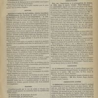 0271 - Page 261 - Académie de médecine. Séance du 17 mars 1885. Correspondance / Lecture. Résection et suture du nerf médian, réunion immédiate et rétablissement des fonctions du nerf à l'exception de la sensibilité à la douleur et à la température. M. Surmay... / Élection / Communication. Note sur l'importation et la propagation du choléra, en 1884, dans le canton d'Aspet (Haute-Garonne). M. Laboulbène, suivant une phrase de M. Marey / Commissions / Présentation d'opéré