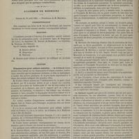 0382 - Page 372 - Clinique des départements. Vomissements incoercibles de la grossesse ; mort. Par M. E. Sonrier... / Académie de médecine. Séance du 21 avril 1885. Correspondance / Élection / Lecture. Dispensaires pour enfants malades. M. Foville / Discussion sur l'érysipèle. M. Hervieux