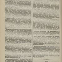 0416 - Page 406 - Société de chirurgie. Séance du 29 avril 1885. Communications. Kystes de l'ovaire. M. Terrillon / Obstructions intestinales. M. Tillaux, sur un mémoire de M. Auffret / Rectotomie, rectorrhaphie. M. Prengrueber / Tumeur fibreuse utérine, hystérotomie. M. Monod / Cure radicale d'une hernie. M. Polaillon / Thèses soutenues à la Faculté de médecine de Paris pendant l'année 1885