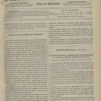 0451 - Page 441 - Sommaire / Séance de l'Académie de médecine / Hôpital Saint-Louis. M. Guibout. Tentative de suicide ; empoisonnement avec 90 grammes de teinture de digitale ; guérison en huit jours. (Observation recueillie par M. Jeanton...)