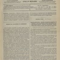 0491 - Page 481 - Sommaire / Séance de l'Académie de médecine / Hôtel-Dieu. M. Vulpian. Carcinie généralisée : glandes mammaires, ganglions de l'aisselle et sus-claviculaires, parois abdominales, etc. ; épanchement pleural ; cachexie très avancée ; amélioration dans l'espace de deux mois ; guérison apparente. (Observation recueillie par M. Brunon...)