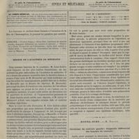 0747 - Page 737 - Sommaire / Séance de l'Académie de médecine / Hôtel-Dieu. M. Tillaux. Carcinome du testicule gauche ; diagnostic différentiel des tumeurs du testicule