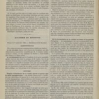 0838 - Page 828 - I. Paralysies diabétiques. - II. Alcoolisme diabétique ; par M. le Docteur Blanchet... / Académie de médecine. Séance du 8 septembre 1885. Correspondance / Lectures. Tumeur volumineuse de la vessie, opérée et guérie par la taille hypogastrique. M. Guyon / De la transmission de la variole au début de la période d'éruption. M. Lancereaux