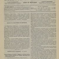 0907 - Page 897 - Sommaire / Séance de l'Académie de médecine / Hôpital de la Charité. M. Desprès. Corps étranger de l'urètre. Épingle en crochet arrêtée dans la portion bulbeuse de l'urètre. Extraction par urétrotomie externe. (Leçon recueillie par M. Derville...)