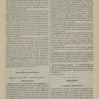 0943 - Page 933 - Le choc en retour et le foudroiement latéral ; par M. le Docteur F. Vincent... / Société de chirurgie. Séance du 7 octobre 1885. Communications. Signes tirés de la déformation des projectiles. M. Chauvel, sur une communication de M. Bousquet / Corps étrangers de l'urèthre et de la vessie ; extraction par uréthrotomie externe et taille périnéale. M. Desprès / Abcès pulmonaire, incision. M. Guermontprez... / Nécrologie. Le Professeur Charles Robin