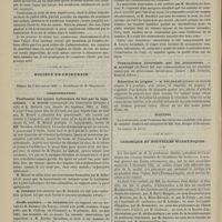 1136 - Page 1126 - Thérapeutique. Du morrhuol ou principe actif de l'huile de foie de morue. Par M. le Docteur Joseph Lafage / Société de chirurgie. Séance du 2 décembre 1885. Communications. Traitement des kystes hydatiques du foie par la laparotomie. M. Monod communique une observation analogue à celle de M. Richelot / Greffe oculaire. M. Terrier, sur un travail de M. Rohmer... / Traumatismes déterminés par les pétrisseuses. M. Auffret... / Résection du poignet. M. Polaillon / Élection / Chronique et nouvelles scientifiques. Faculté de médecine de Paris