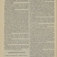 1166 - Page 1156 - Hôpital de la Charité. M. Hardy. Un cas d'occlusion intestinale / Société médicale des hôpitaux. Séance du 11 décembre 1885. Communications. L'hystérie chez l'homme. M. Millard / Influence de la quantité d'eau ingérée sur la nutrition. M. Debove / Rupture du coeur. M. A. Robin / Mutations