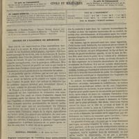 0123 - Page 113 - Sommaire / Séance de l'Académie de médecine / Hôpital Necker. M. Léon Le Fort. Rupture traumatique de l'urèthre, deux uréthrotomies externes successives ; rétrécissement infranchissable de l'urèthre, rupture spontanée du canal, infiltration d'urine ; troisième uréthrotomie
