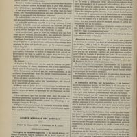 0310 - Page 300 - De la valeur des graines du strychnos potatorum L. (tettan-cotté) pour la clarification et la purification des eaux. Par le Docteur Viaud Grand-Marais... / Société médicale des hôpitaux. Séance du 26 mars 1886. Communications. Contagion de la fièvre typhoïde. M. Gerin-Roze / Pleurésie hémorrhagique. M. R. Moutard-Martin / De l'influence de l'eau sur la nutrition. M. Debove