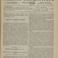 0427 - Page 417 - Sommaire / Séance de l'Académie de médecine / Hôpital de la Charité. M. Després. Plaie par arme à feu de la poitrine ; issue de la balle par le larynx. (Leçon recueillie par M. Lefèvre...)