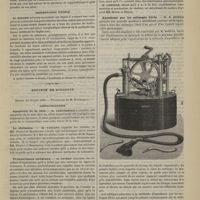 0595 - Page 585 - Académie de médecine. Séance du 22 juin 1886. Rapport. Sur l'analyse du sulfate de quinine officinal. M. Yung-Fleisch. Une communication de M. le Docteur de Vry / Présentation d'opéré / Société de biologie. Séance du 19 juin 1886. Communications. Apoplexie de la rate. M. Grégoresko / Le chalazion. M. Vassant, les travaux de MM. Poncet et Boucheron / Traumatismes cérébraux. M. Richet / Anesthésie par les mélanges titrés. M. R. Dubois