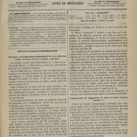 0807 - Page 797 - Sommaire / Revue clinique hebdomadaire. Phlegmon périnéphrétique indépendant de toute affection rénale, douleurs atroces, incision ; guérison / L'hypnotisme, la suggestion, la mise en scène, l'action morale