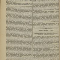 0080 - Page 82 - Hôpital de la Pitié. M. Verneuil. I. Phlegmon bronzé, injections antiseptiques ; - II. Fongosités tuberculeuses, tumeur blanche, amputation / Hôpital Necker. M. Peter. I. Gastrite subaiguë. - II. Tuberculose pulmonaire, hémoptysies, vomitifs et révulsions