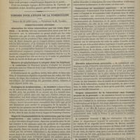 0712 - Page 828 - Revue générale. De la sclérose des artères. Par M. A. Martha... / Congrès pour l'étude de la tuberculose. Séance du 30 juillet (soir). Communications diverses. Absorption du virus tuberculeux par les voies digestives. M. Butel / Mesures prophylactiques à adopter dans les hôpitaux. M. Giorgieri... / Contagion de la tuberculose. M. Trasbot / Degré de transmissibilité de la tuberculose par les voies respiratoires. MM. Cadéac et Millet... / Tuberculose du maxillaire supérieur. M. Le Dentu / Hérédité tuberculeuse paternelle. M. Landouzy / Origine alimentaire de la tuberculose chez l'enfant, moyens de la prévenir. M. Legroux