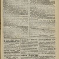 0807 - Page 923 - Académie de médecine. Séance du 28 août 1888. Lectures. Néphrorraphie. M. Guermonprez... / Tumeur solide de l'ovaire. M. Polaillon / Traitement de l'occlusion intestinale par l'électricité. M. Larat
