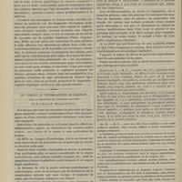 0240 - Page 228 - Hôtel-Dieu. M. Richet. Cancer du pylore et de la première portion du duodénum ; adénopathies du médiastin, du creux sus-claviculaire gauche et de l'aisselle du même côté, avec compression veineuse : consécutivement, oedème sous-cutané, unilatéral, et hydrothorax double ; sclérose du foie, peut-être d'origine syphilitique. (Observation recueillie par M. Hallion...) / De l'emploi du thermocautère de Paquelin dans la périostite de l'apophyse mastoïde ; par M. le Docteur E. Ménière...