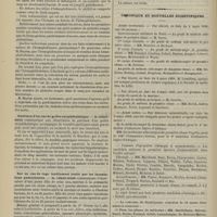 0294 - Page 282 - Société médicale des hôpitaux. Séance du 8 mars 1889. Communications. Hémoglobinurie paroxystique. M. Hayem / Guérison d'un cas de goitre exophtalmique. M. Gérin-Roze / Sur un cas de rage inutilement traité par les inoculations pastoriennes M. Gérin-Roze / Chronique et nouvelles scientifiques. Armée active / Concours d'agrégation (chirurgie et accouchements)