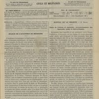 0325 - Page 313 - Sommaire / Séance de l'Académie de médecine / Hôpital de la Charité. M. Segond. Chute de l'utérus et cystocèle ; raccourcissement des ligaments ronds et élytrorrhaphie