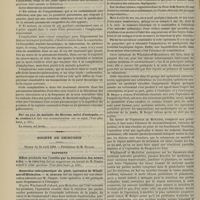 0472 - Page 460 - Société médicale des hôpitaux. Séance du 26 avril 1889. Communications. Emphysème sous-cutané dans le cours d'une pneumonie franche. M. Huchard / Sur un cas de maladie de Morvan suivi d'autopsie. M. Gombault / Société de chirurgie. Séance du 24 avril 1889. Rapports. Effets produits sur l'oreille par la détonation des armes à feu. M. Chauvel, sur un travail de M. Nimier / Résection ostéoplastique du pied ; opération de Wladimiroff-Mickuliez. M. Berger, sur une observation adressée par M. Chaput