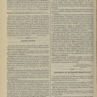 0594 - Page 582 - Revue bibliographique. Elimination de l'acide salicylique, suivant les divers états de reins ; ses transformations dans l'économie, son action sur les principaux éléments de l'urine, par Mlle George Chopin / Hygiène de la première enfance, par le Docteur J. Rouvier. [Albert Mathieu] / Gaston Planté / Chronique et nouvelles scientifiques