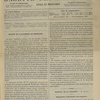 0597 - Page 585 - Sommaire / Séance de l'Académie de médecine / Hôpital de la Charité. M. Desprès. Emphysème traumatique des paupières