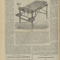 0650 - Page 638 - Instruments et appareils. Table à opérations du Docteur Nicoletis / Chronique et nouvelles scientifiques. Concours du prosectorat / Avis / Bulletin bibliographique