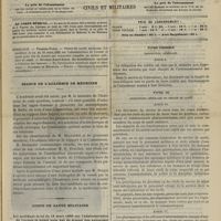 0697 - Page 685 - Sommaire / Séance de l'Académie de médecine / Corps de santé militaire. Loi modifiant la loi du 16 mars 1882 sur l'administration de l'armée et ayant pour but de donner une autonomie complète au service militaire de santé