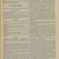 0809 - Page 797 - Hôpital Saint-Louis. M. Le Dentu. Néoplasme de l'épiploon hernié. (Observation recueillie par M. Lafourcade...) / Académie de médecine. Séance du 30 juillet 1889. Correspondance / Élections / Lectures. Prophylaxie de la tuberculose. M. Villemin / Opération dans le sommeil hypnotique. M. Mesnet / Entéro-anastomose. M. Chaput / Entérorrhaphie longitudinale. M. Chaput / Saccharine. M. Constantin Paul, continué avec M. Marfan / Accidents chloroformiques. M. J. Michon