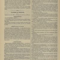 0882 - Page 870 - Plaie de l'abdomen. Hernie de l'appendice du caecum, guérison. Par M. le Docteur Bec... / Académie de médecine. Séance du 20 août 1889. Correspondance / Présentation de malade. Ablation totale de la parotide. M. Polaillon / Communications. Hypertrophie du membre inférieur droit. M. Duplouy / Trépanation du crâne dans un cas d'hémorragie cérébrale. M. Lucas-Championnière / Prophylaxie de la tuberculose. M. G. Colin / Lecture. Traitement de la coqueluche et de la rougeole. M. Cohen