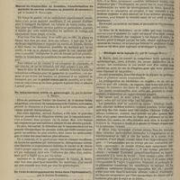 0902 - Page 890 - Thérapeutique. De l'alopécie syphilitique / Revue bibliographique. Manuel du brancardier de frontière, transformation du matériel de service ordinaire en matériel de secours, par le Docteur P. Bouloumié / Du tamponnement utérin en gynécologie, par le Docteur A. Betrix / De l'état de développement du foetus dans l'hydramnios, par le Docteur Barbézieux / Étiologie de la myopie, par M. Georges Martin. [A. Ricard]