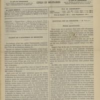 1033 - Page 1021 - Sommaire / Séance de l'Académie de médecine / Hôpital de la Charité. M. Trélat. Fistule pyostercorale