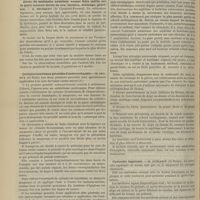 1070 - Page 1058 - Congrès français de chirurgie. (Quatrième session). Séance du 9 octobre (soir). Communications. Résection du nerf maxillaire supérieur et du ganglion du Meckel, dans la fente ptérygo-maxillaire, par le procédé de Lossen-Braun. M. Paul Segond... / Abcès du médiastin antérieur venant faire saillie sur la paroi latérale droite du cou. Incision, drainage, guérison. M. Bousquet... / Quelques nouveaux procédés d'entérorrhaphie. M. Chaput... / Résection partielle des septième et huitième nerfs intercostaux et du bord inférieur gauche du thorax. M. Leprévost... / Cystocèle inguinale. M. Guélliot...