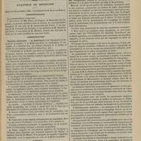 1253 - Page 1241 - Rupture traumatique complète de l'urèthre. Cas grave ; uréthrotomie externe ; guérison en un mois ; par M. P. Coulhon... / Académie de médecine. Séance du 26 novembre 1889. Correspondance. Communication. Vaccine ulcéreuse. M. Hervieux / Rapport. Rétrécissements de l'oesophage. M. Le Fort, sur une note de M. Nicaise