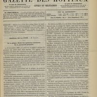 0147 - Page 137 - Sommaire / Hôpital de la Pitié. M. Jaccoud. De la grippe. Étude des épidémies anciennes. De la pneumonie grippale