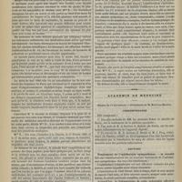 1214 - Page 1204 - Guérison rapide par transfert d'une ancienne paraplégie d'origine diphthéritique, datant de dix-neuf mois, chez une femme non hystérique ; par M. J. Luys... / Académie de médecine. Séance du 11 novembre. Correspondance / Lecture. Traitement de l'ophthalmie sympathique. M. Abadie