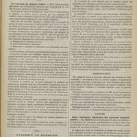 0611 - Page 603 - Hôpital Saint-Louis. M. Fournier. Les principales variétés de l'herpès / Thèses de Paris. De l'excision du chancre induré / Académie de médecine. Séance du 24 mai 1892. Suite de la discussion sur le traitement de la pleurésie. M. L. Colin / Communications. Du rapport entre le pouvoir odorant des alcools et leur toxicité. M. Passy / Symphyséotomie. M. Pinard / Lecture. Eaux thermales ; diminution des principes minéralisateurs. M. Vérité... / Séance du 31 mai 1892. Présentation. Phthisie pulmonaire. M. Péan, une monographie du Docteur Coromila de Calamatas