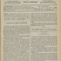 1209 - Page 1201 - Sommaire / Séance de l'Académie de médecine / Du traitement radical du saturnisme chronique par l'élimination du plomb par les urines sous l'influence du courant constant. Par M. Semmola...