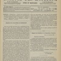 1321 - Page 1313 - Sommaire / Séance de l'Académie de médecine / Rapport au Président de la République française