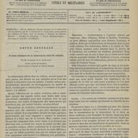 1385 - Page 1377 - Sommaire / Revue générale. Formes cliniques de la tuberculose chez les enfants. Par M. le Docteur E.-C. Aviragnet... I / II. Fréquence / Causes