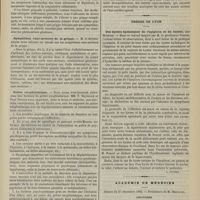 1409 - Page 1401 - Revue de la presse. Épidémie de grippe / Symptômes vaso-moteurs de la grippe / Goître exophtalmique / Thèses de Lyon. Des kystes hydatiques de l'épiploon et du bassin, par Monéger / Académie de médecine. Séance du 27 décembre 1892. Lectures. Le choléra à Saint-Denis. M. Leroy des Barres...