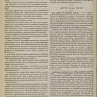 0924 - Page 928 - Hôpital de la conception de Marseille. Service du Docteur Poucel. Chloroformisation et injections hypodermiques de cognac. Par P. Louge... / Revue de la presse. Type spécial de l'épilepsie corticale / Insuffisance cardiaque, mort subite pendant l'accouchement. (Wratsch, n° 2, 1894) / Pyloroplastie dans le rétrécissement cicatriciel du pylore
